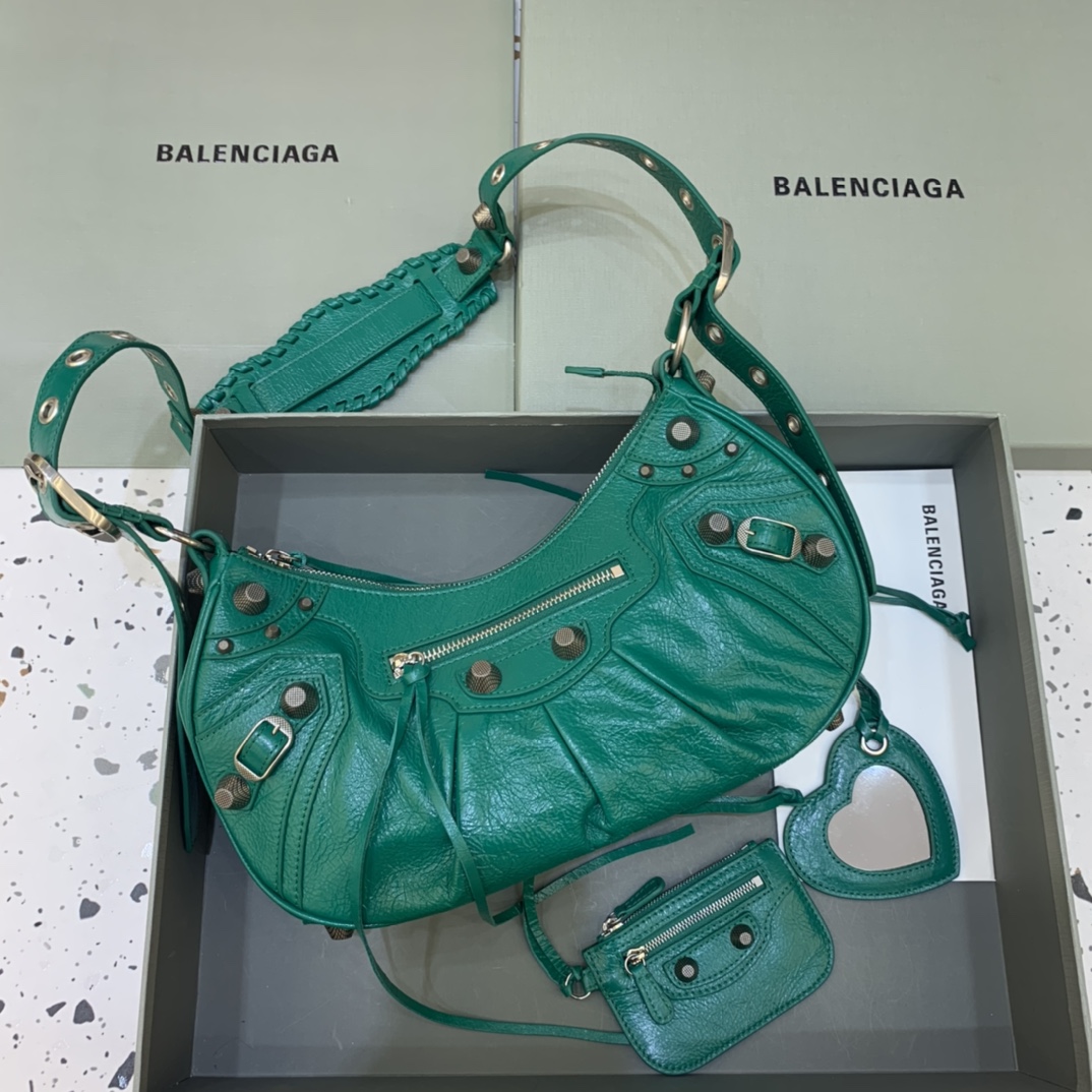 Balenciaga Le Cagole Small Shoulder Bag Green